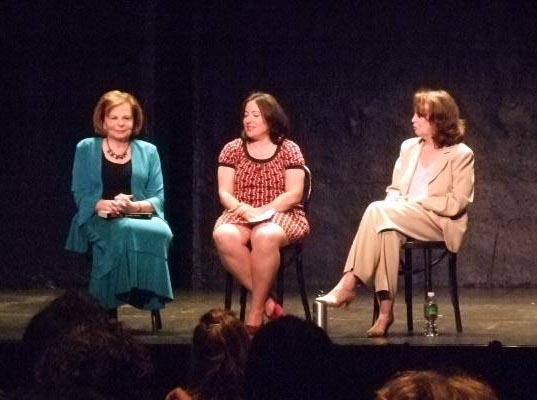 Book launch for Front Lines: Political Plays by American Women at Women's Project.  Shirley Lauro (left) and Alexis Greene (right) with interviewer.